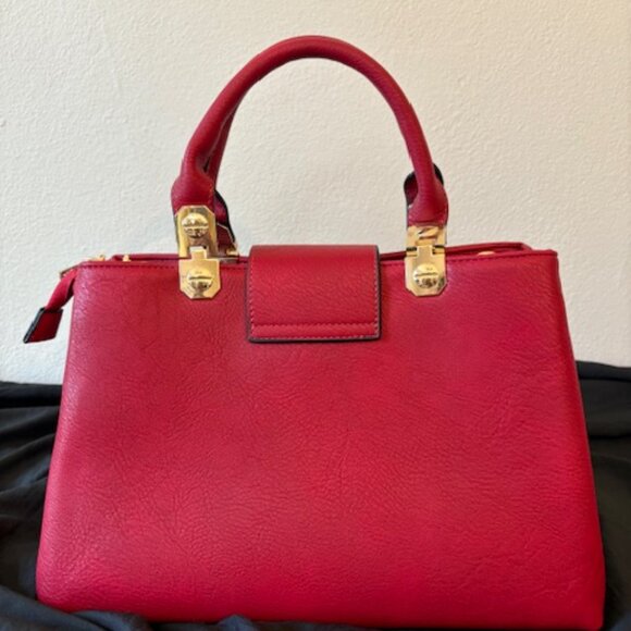 β¨ Dasein Red Vegan Leather Medium Top Handle Tote Bag - Never Used, Luxe & Chic! - Picture 2 of 7